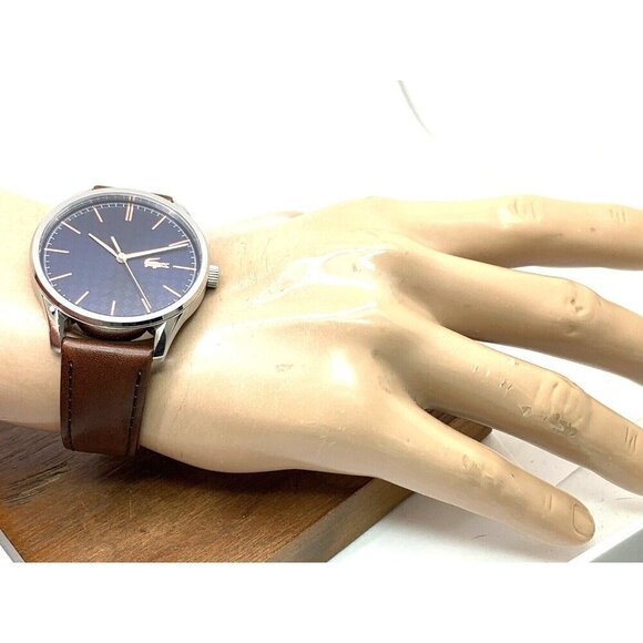 Lacoste Men's Watch 2011046 Vienna Quartz Blue Dial Brown Leather Band 4… - Picture 4 of 13